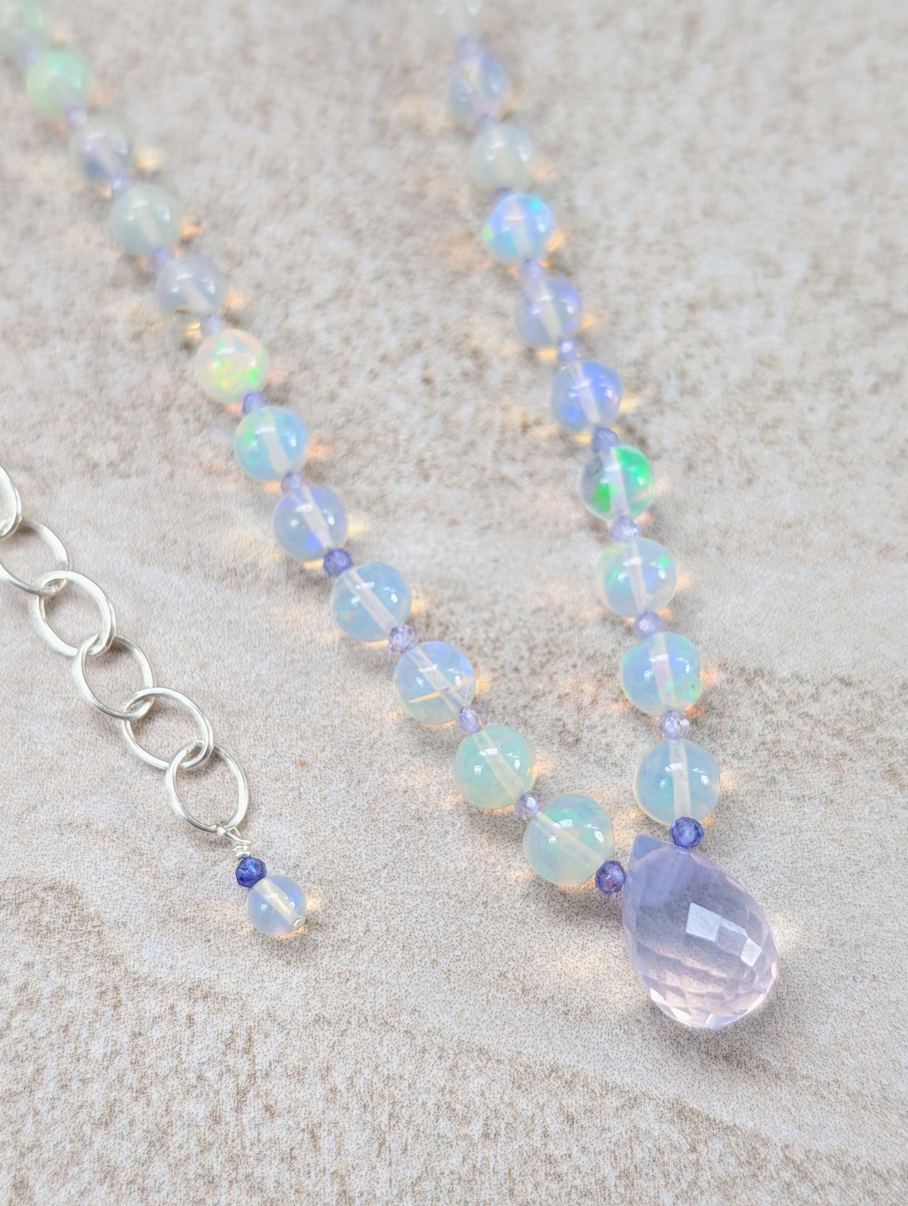 The Nephele Amulet Silk Knotting and Stone Flow